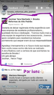 Avaliação de cliente